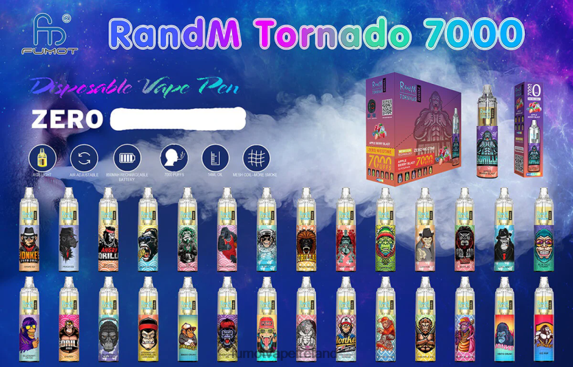Fumot Tornado 7000 Disposable Vape Pen 0 - 14ML (1 Piece) T6F626547 | Fumot Discount Code Strawberry Red Bull